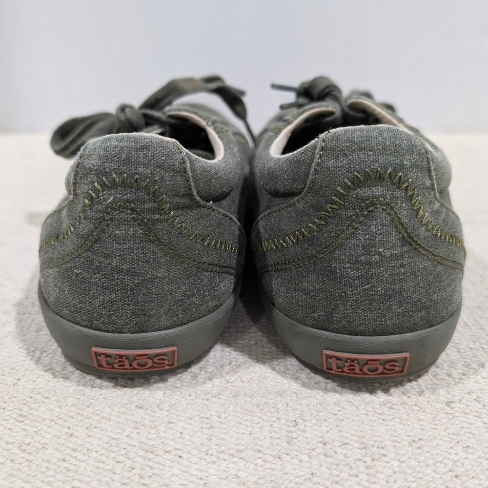 Taos Star Olive Green Canvas Low Top Lace Up Sneakers Womens 9 - Picture 7 of 11